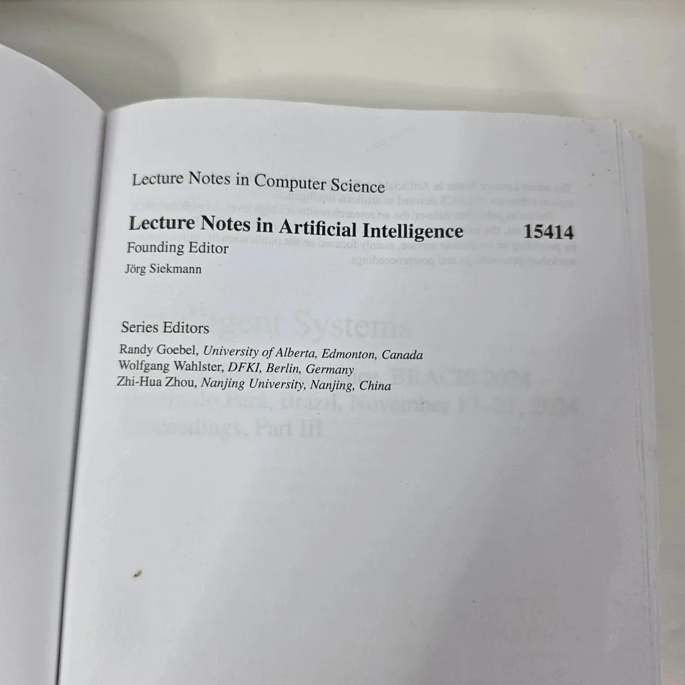 Intelligent Systems BRACIS 2024 Proceedings Part‎ III LNAI 15414 9783031790348